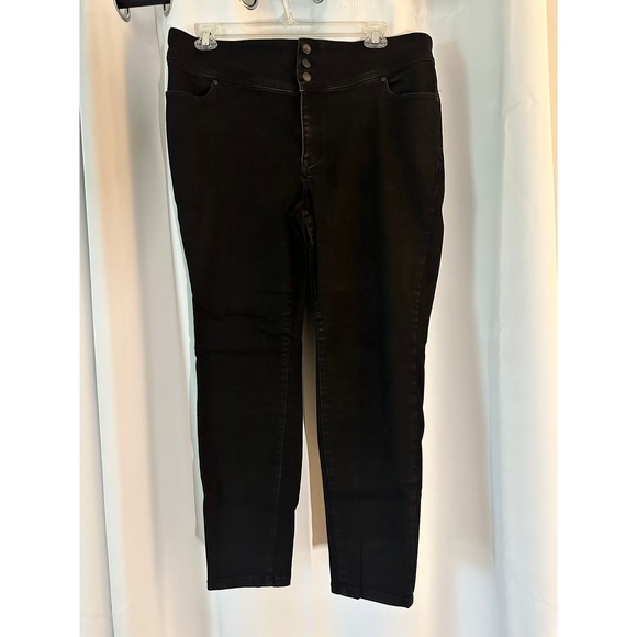 Lane Bryant Jeggings High Rise Stretch Plus Size Black‎ Denim Pants Size 20 - Picture 1 of 6